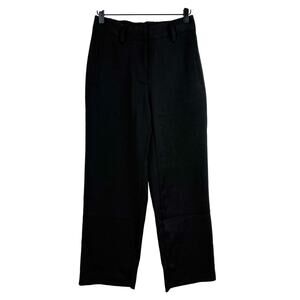 Quince Stretch Crepe Paperbag Trouser Pants Straight Leg in Black - 2